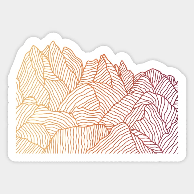 Golden Mountain Art Sticker by arcanumstudio